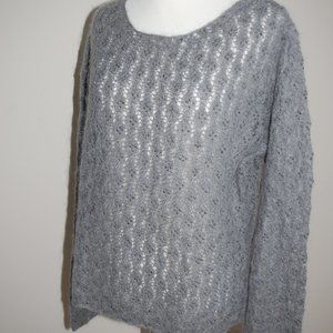 Gray Sparkle Sweater INC International Concepts Sz Large
